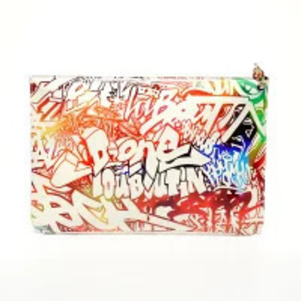 Christian Louboutin Ruby Patent Vernis Leather Clutch Bag Shoulder Multicolor